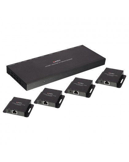 Lindy 70m Cat.6 4 Port HDMI 4K30 and IR Splitter Extender with Loop Out