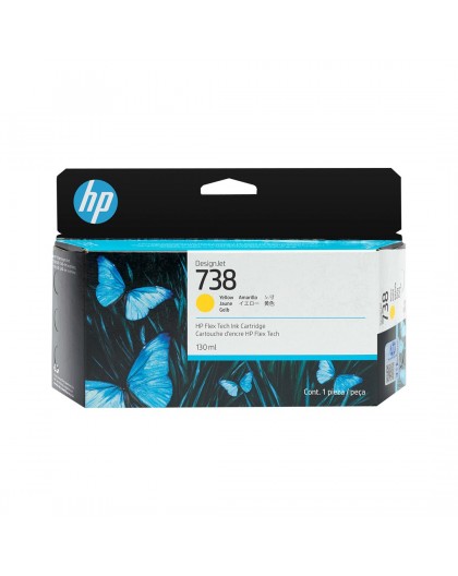 HP 738 130-ml Yellow DesignJet Ink Cartridge