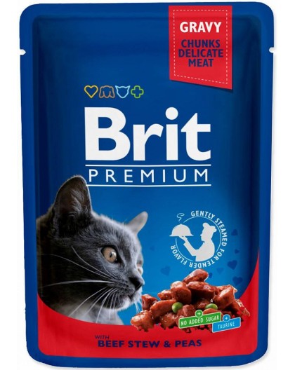 BRIT Premium Cat Beef Stew&Peas - wet cat food - 100g