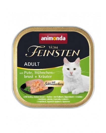ANIMONDA Vom Feinsten Adult Turkey, chicken breast and herbs - wet cat food - 100g