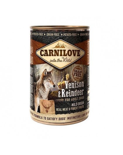 CARNILOVE Wild Wet Venison & Reindeer - wet dog food - 400g