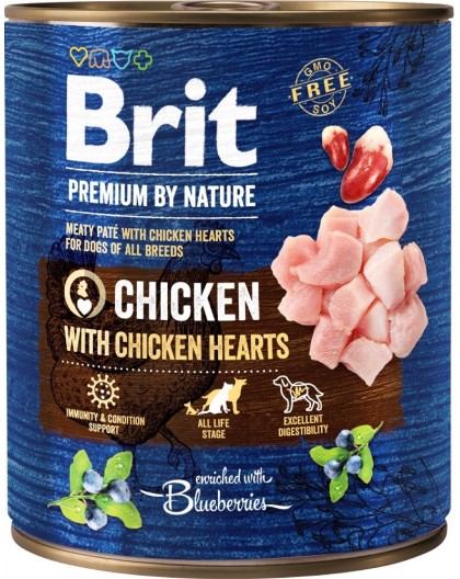 BRIT Premium by Nature Chicken with hearts - Wet dog food - 800 g