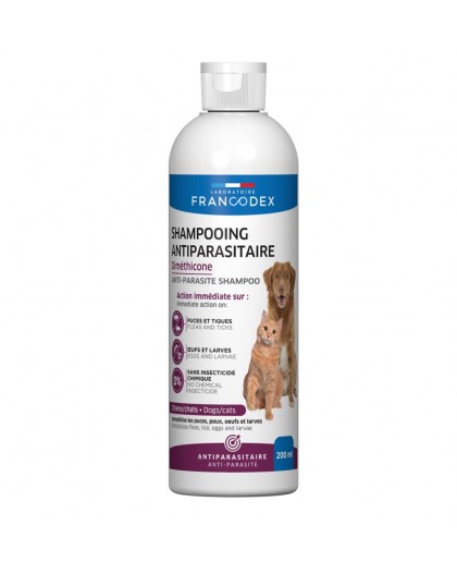FRANCODEX Antiparasitic shampoo with dimethicone - shampoo for dog and cat – 200ml