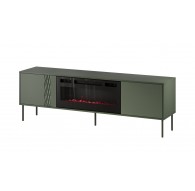 Cama RTV cabinet EF + fireplace black TRESSE 180x40x54.5 matte green