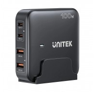 GaN network charger - Unitek P1229ABK01-EU | 100W 2x USB-C 2x USB-A