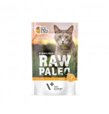 RAW PALEO Adult Cat Sterilised Turkey - wet cat food - 100 g