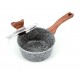PROMIS Set of pots GRANITE, saucepan 16 cm, pots 20,24,28 brown handles