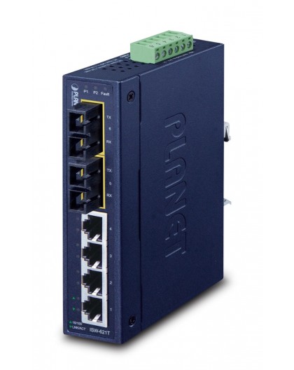 PLANET ISW-621T network switch Unmanaged L2 Fast Ethernet (10/100) Blue