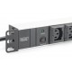 Digitus aluminum outlet strip, 10 outlets, 2 m supply IEC C14 plug