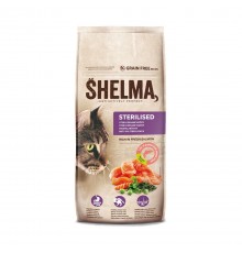 SHELMA Sterilised Salmon - dry cat food - 8kg