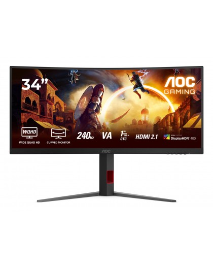 AOC G4 CU34G4Z computer monitor 86.4 cm (34") 3440 x 1440 pixels Wide Quad HD LED Black, Red