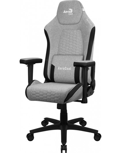 Aerocool CROWNASHGR, Ergonomic Gaming Chair, Adjustable Cushions, AeroWeave Technology, Grey