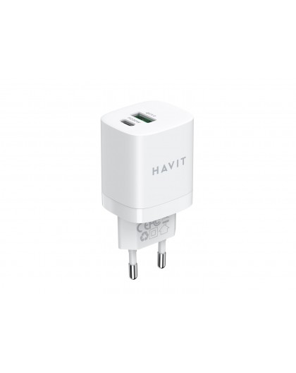 Havit UC30 EU - GaN two-port travel charger 33 W, white