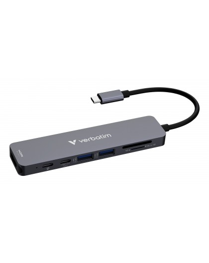 Verbatim USB-C Essentials Multiport Hub 7 ports: HDMI, USB-C, USB-C 3.2 Gen 1, 2 x USB-A 3.2 Gen 1, SD & microSD