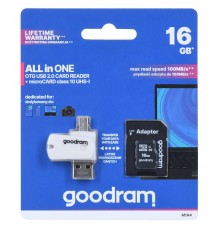 Goodram M1A4-0160R12 memory card 16 GB MicroSDHC Class 10 UHS-I