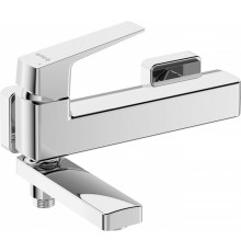 Wall-mounted bathtub mixer - with folding spout