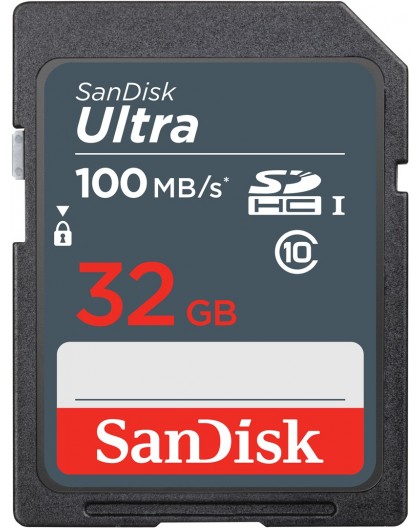 SanDisk Ultra 32GB SDHC Mem Card 100MB/s memory card UHS-I Class 10