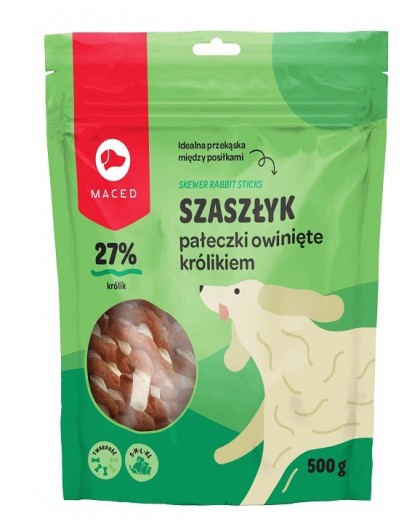 MACED Rabbit wrapped rawhide sticks - dog chew - 500 g
