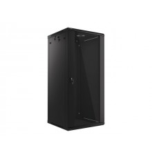 Lanberg wall-mounted installation rack cabinet 19'' 27U 600x600mm black (glass door)