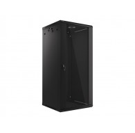 Lanberg wall-mounted installation rack cabinet 19'' 27U 600x600mm black (glass door)