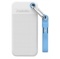 Verbatim Pocket SSD USB 3.2 Gen 2 2TB White/Light Blue incl. two rubber sleeves