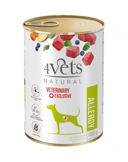 4VETS Natural Allergy Lamb Dog - wet dog food - 400 g