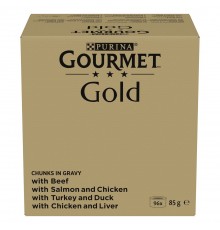 PURINA GOURMET GOLD Pieces in sauce Mix of 4 flavors - wet cat food - 96x85g
