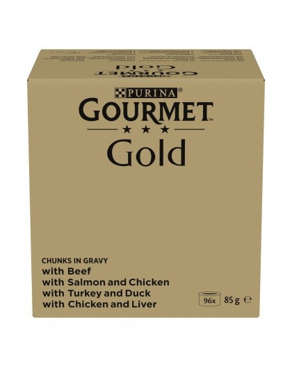 PURINA GOURMET GOLD Pieces in sauce Mix of 4 flavors - wet cat food - 96x85g