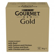 PURINA GOURMET GOLD Pieces in sauce Mix of 4 flavors - wet cat food - 96x85g