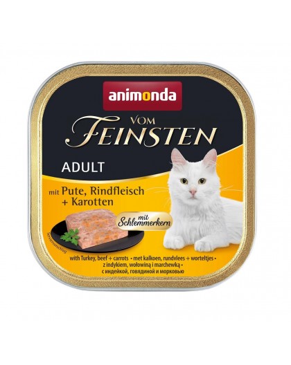 ANIMONDA Vom Feinsten Adult Turkey, beef and carrots - wet cat food - 100g
