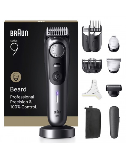 Braun BeardTrimmer 9 BT9560 Battery 52 2 cm Wet & Dry Black, Grey