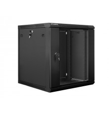 Lanberg wall-mounted installation rack cabinet 19'' 12U 600x600mm black (glass door)