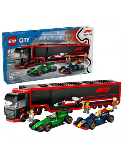 LEGO CITY 60445 F1 - Truck with RB20 & AMR24 F1 Cars
