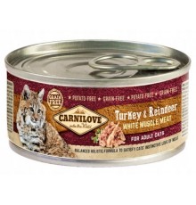 CARNILOVE Cat Turkey & Reindeer White Muscle Meat – wet food for cats – 100 g
