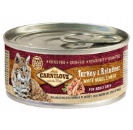 CARNILOVE Cat Turkey & Reindeer White Muscle Meat – wet food for cats – 100 g
