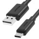 UNITEK USB CABLE USB-A — USB-C 50CM, Y-C481BK BLACK