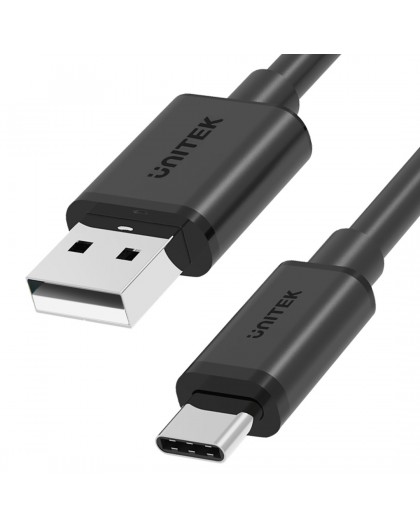 Кабель UNITEK USB USB-A — USB-C 50 см, Y-C481BK ЧЕРНЫЙ