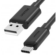UNITEK USB KAABEL USB-A — USB-C 50CM, Y-C481BK MUSTA