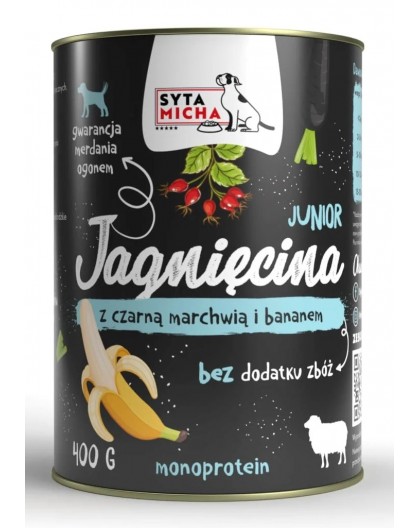 SYTA MICHA Junior Lamb with black carrot and banana - wet dog food - 400g