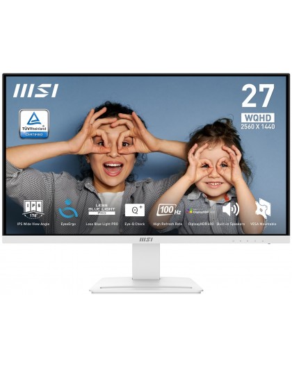 MSI Pro MP273QW E2 computer monitor 68.6 cm (27") 2560 x 1440 pixels Wide Quad HD White