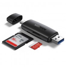 Ugreen SD/micro SD card reader adapter (USB-A/USB-C) black (CM304)