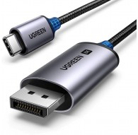 Ugreen CM556 Cable with USB-C and DisplayPort 8K connectors, 1 m long - grey