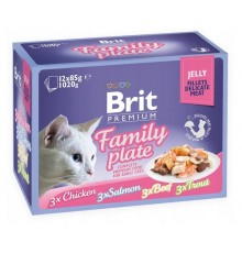 BRIT Premium Family Plate Fillets in Jelly Mix of Flavors - wet food for cats - 12x85g
