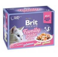 BRIT Premium Family Plate Fillets in Jelly Mix of Flavors - wet food for cats - 12x85g