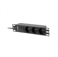 LANBERG 10" RACK POWER STRIP (1U, 16A, 3X 230V PL)