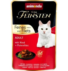 ANIMONDA vom Feinsten Beef, turkey fillet - wet cat food - 85 g