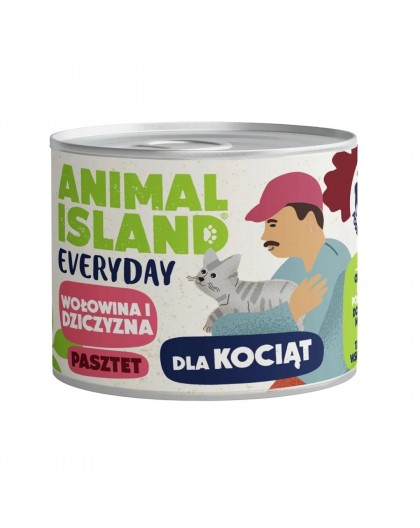 ANIMAL ISLAND Everyday Beef and game for kittens - wet cat food - 185g