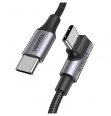 Ugreen US334 70643 USB-C (angled) / USB-C (straight) 100W PD 1m cable - black