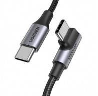 Ugreen US334 70643 USB-C (angled) / USB-C (straight) 100W PD 1m cable - black