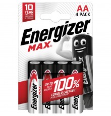 ENERGIZER BATTERIES ALKALINE MAX AA LR6, 4 PIECES, ECO PACKAGING